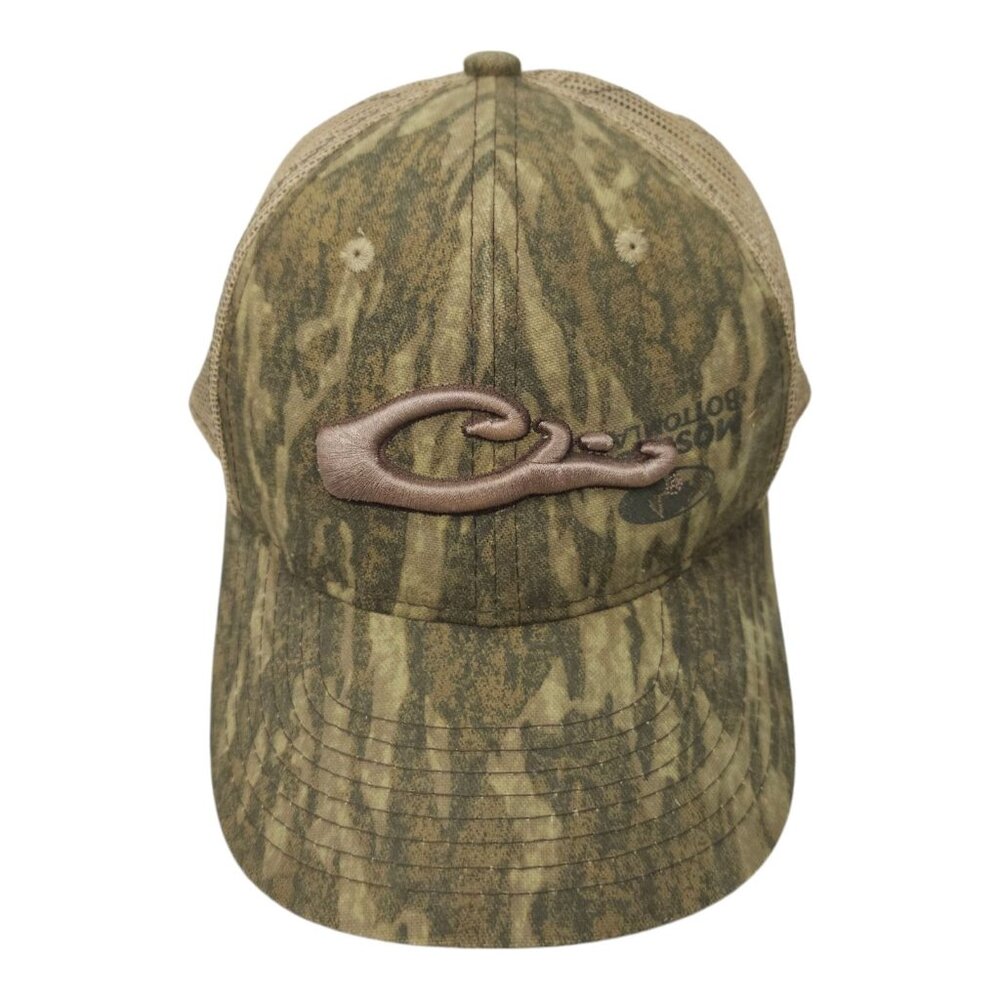 Drake Camo Mossy Oak Bottomland Strapback Cap 3D Embroidered Trucker Hunter Hat
